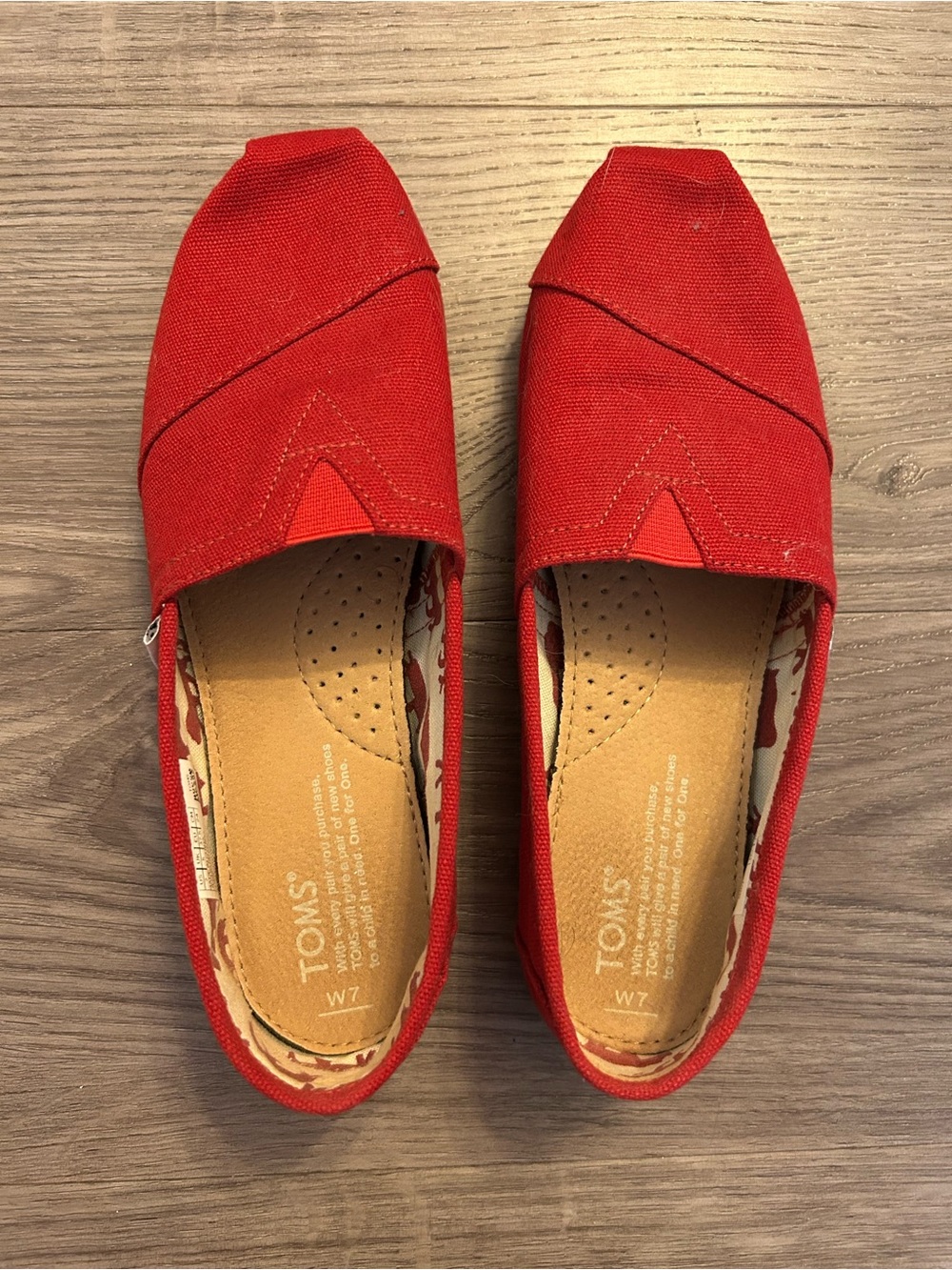 Women’s Toms Alpargata Classic Shoes-Classic Red Heritage Canvas-Size 7